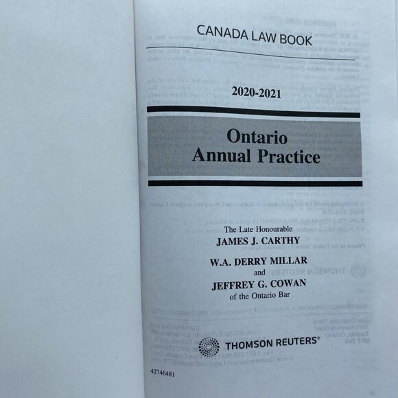 Ontario Annual Practice 2020-2021 Thomson Reuters Hardcover Book Law Canada - Picture 6 of 14